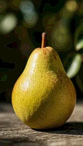 Sample photo of a pear transformed with e_cartoonify