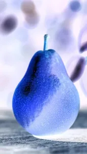 Sample photo of a pear transformed with e_negate