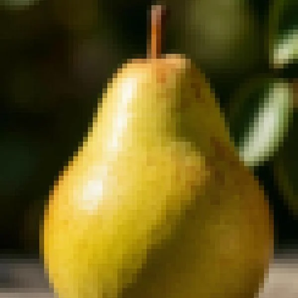 Pixelate applied to the pear photo